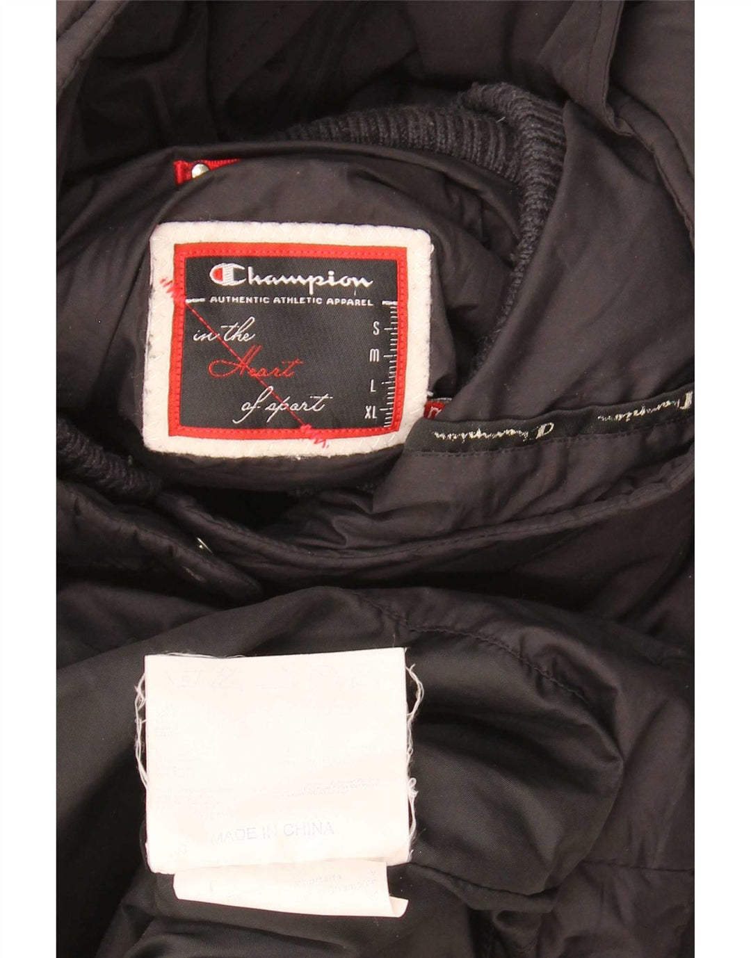 Champion Womens Hooded Padded Coat UK 14 Medium Black Polyester