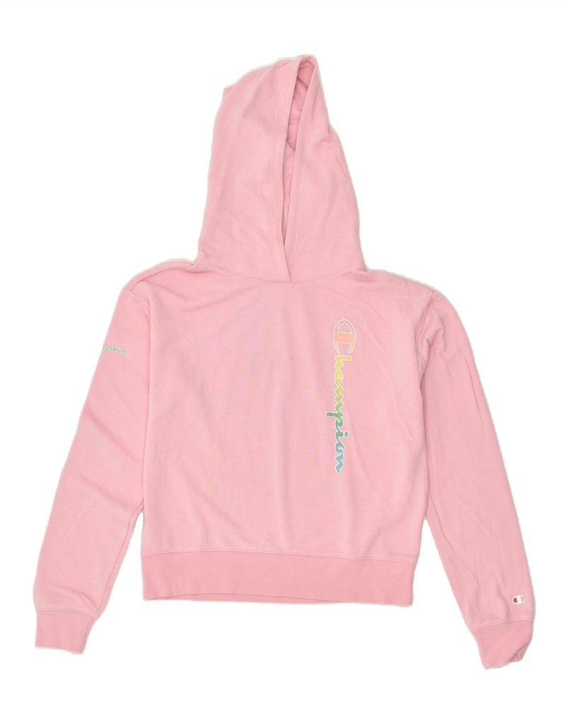 CHAMPION Girls Graphic Hoodie Jumper 13-14 Years XL Pink | Vintage Champion | Thrift | Second-Hand Champion | Used Clothing | Messina Hembry 