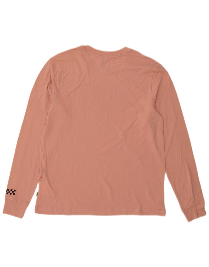 Vans Mens Graphic Top Long Sleeve Small Pink Cotton