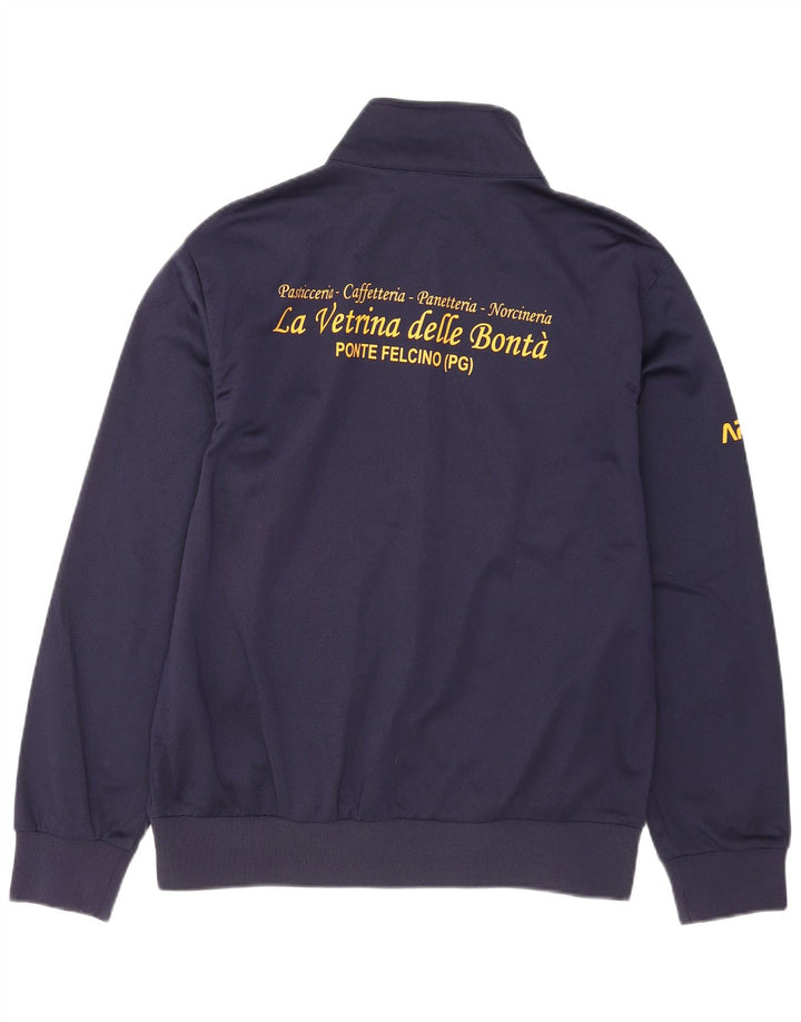 ASICS Mens Graphic Tracksuit Top Jacket Large Navy Blue Colourblock