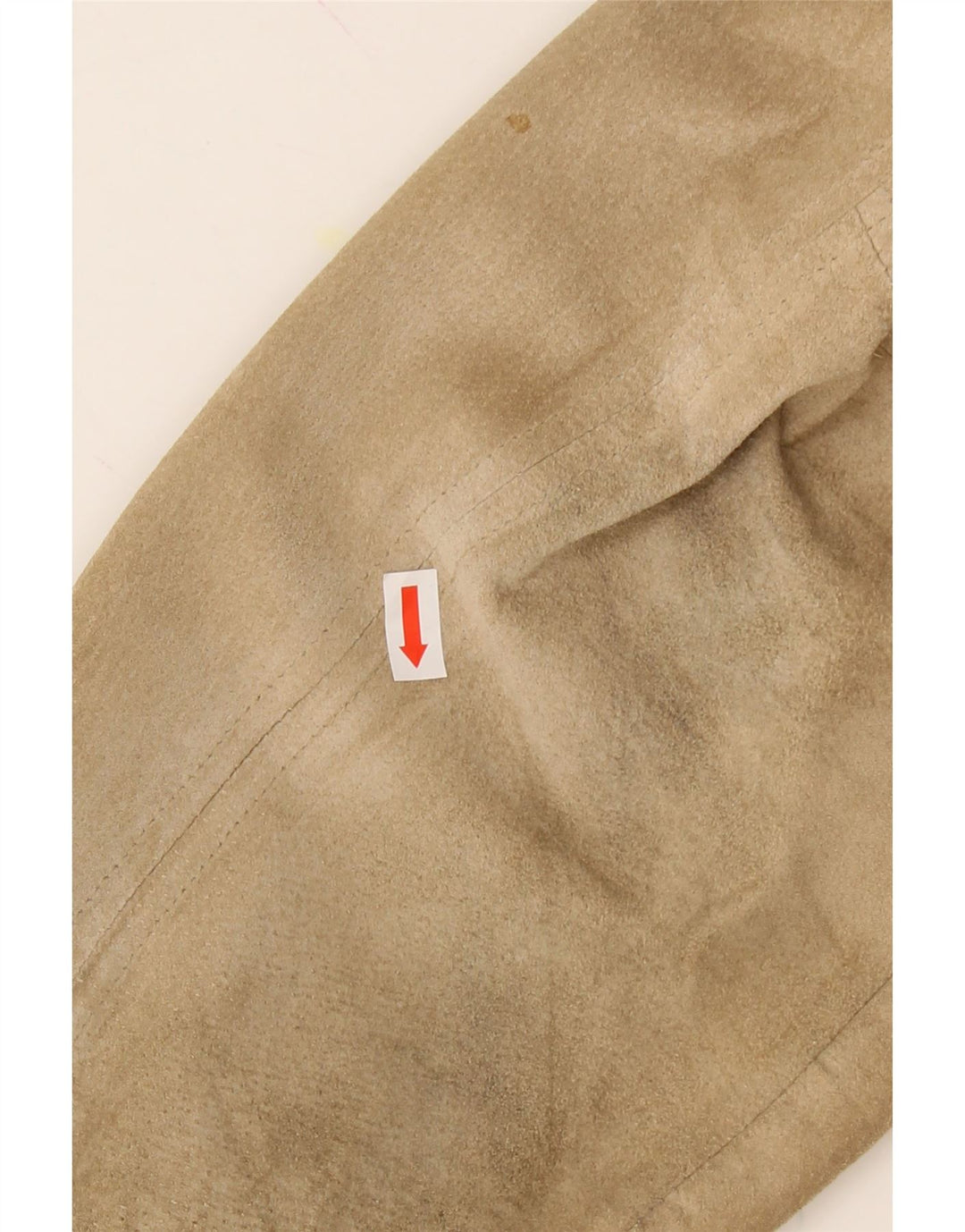 VINTAGE Womens Suede Bomber Jacket UK 18 XL Beige Leather Vintage Vintage and Second-Hand Vintage from Messina Hembry 