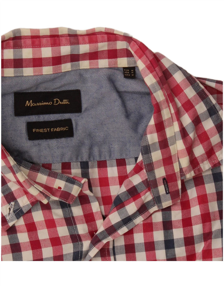 Massimo Dutti Mens Shirt Medium Red Gingham