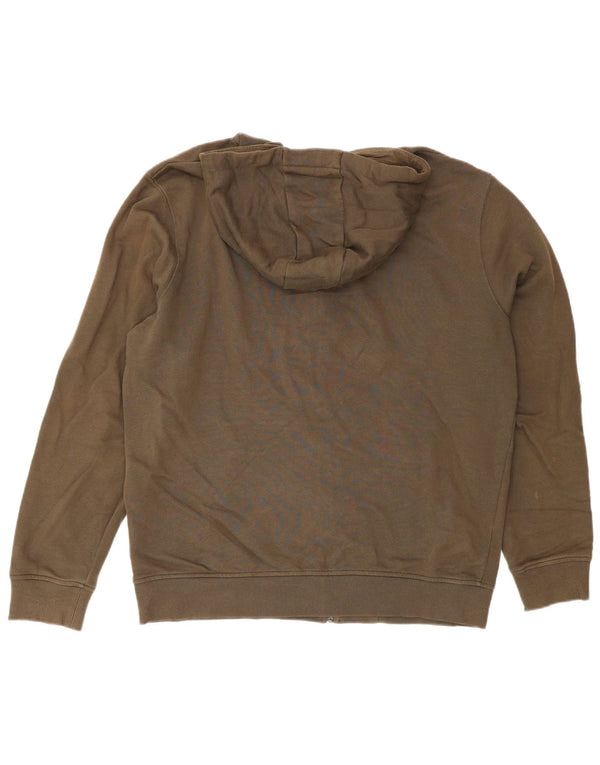 Lyle & Scott Mens Regular Fit Zip Hoodie Sweater Large Brown Cotton