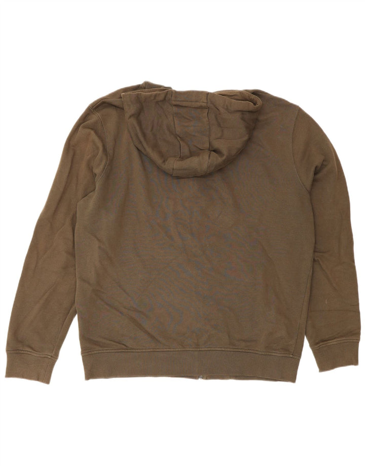 Lyle & Scott Mens Regular Fit Zip Hoodie Sweater Large Brown Cotton
