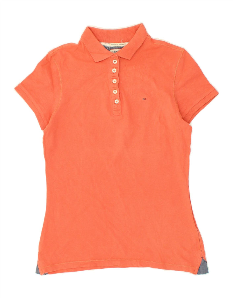 TOMMY HILFIGER Womens Polo Shirt UK 6 XS Orange Cotton | Vintage Tommy Hilfiger | Thrift | Second-Hand Tommy Hilfiger | Used Clothing | Messina Hembry 