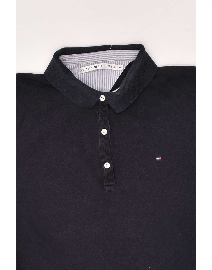 TOMMY HILFIGER Womens 3/4 Sleeve Polo Shirt UK 14 Medium Navy Blue Cotton Vintage Tommy Hilfiger and Second-Hand Tommy Hilfiger from Messina Hembry 