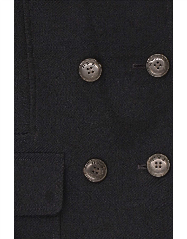 Hobbs Womens Pea Coat UK 12 Medium Navy Blue Polyester