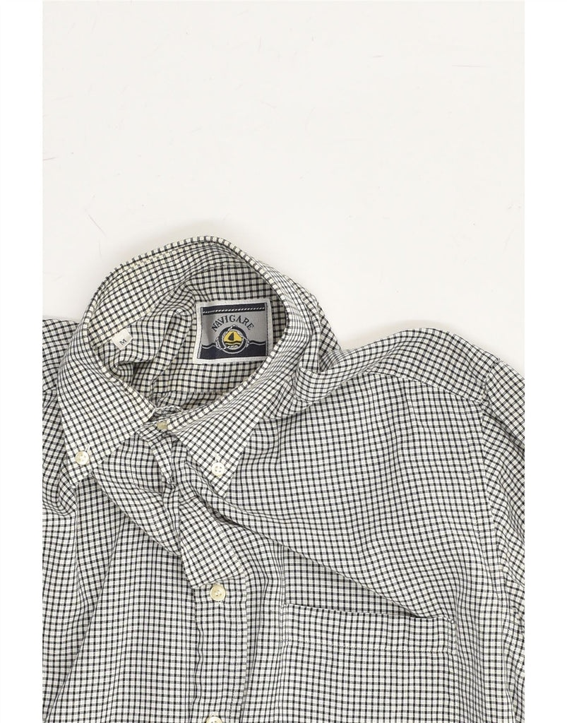 NAVIGARE Mens Shirt Medium White Check Cotton | Vintage Navigare | Thrift | Second-Hand Navigare | Used Clothing | Messina Hembry 