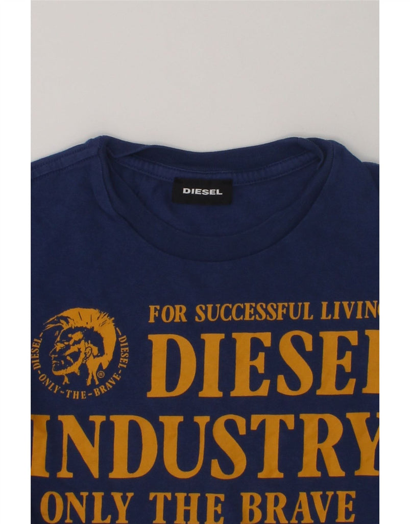 DIESEL Boys Graphic Top Long Sleeve 7-8 Years Blue Cotton | Vintage Diesel | Thrift | Second-Hand Diesel | Used Clothing | Messina Hembry 