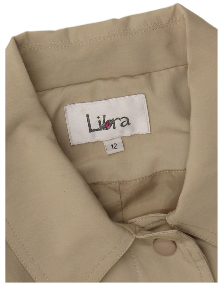 Libra Womens Overcoat US 12 Large Beige Polyester