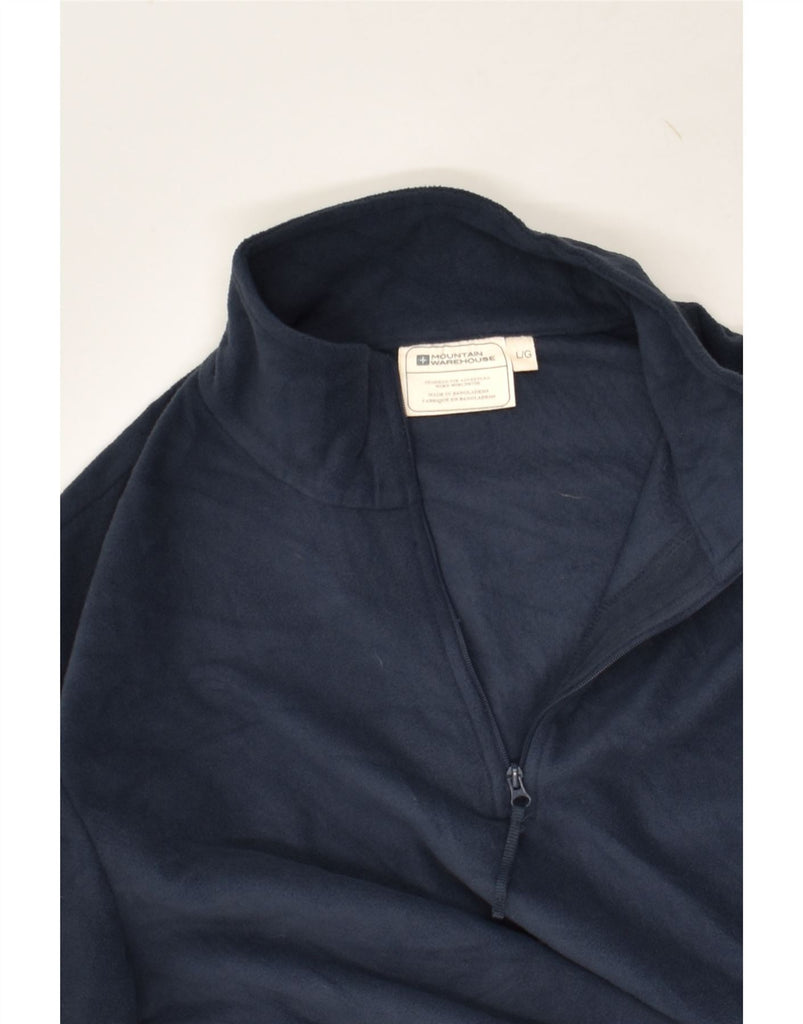 MOUNTAIN WAREHOUSE Mens Zip Neck Fleece Jumper Large Navy Blue Polyester | Vintage Mountain Warehouse | Thrift | Second-Hand Mountain Warehouse | Used Clothing | Messina Hembry 