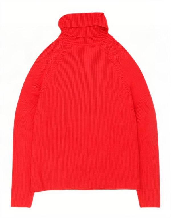 Marks & Spencer Womens Roll Neck Jumper Sweater UK 10 Small Red Viscose