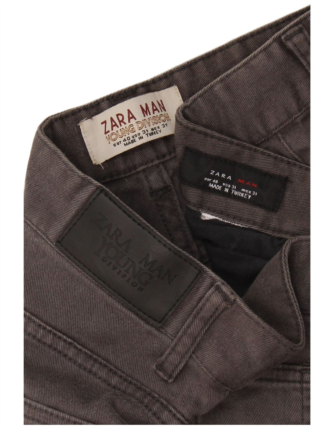 ZARA Mens Straight Casual Trousers EU 40 Medium W31 L31 Grey