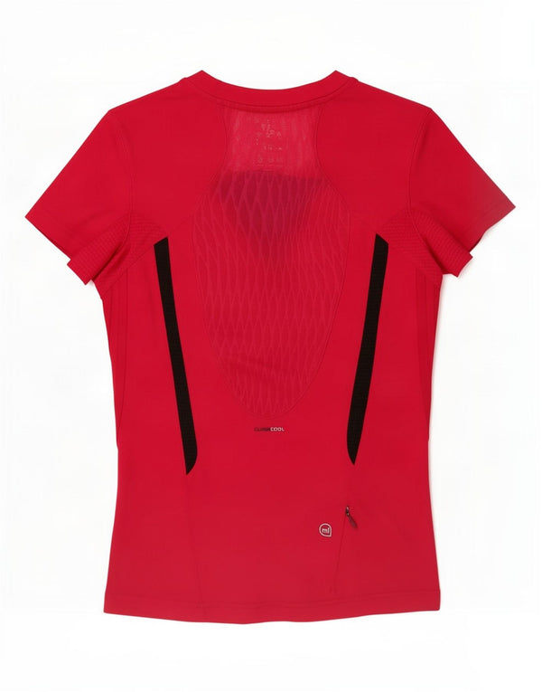 Adidas Womens Short Sleeve Graphic T-Shirt Top UK 10 Small Pink Sports