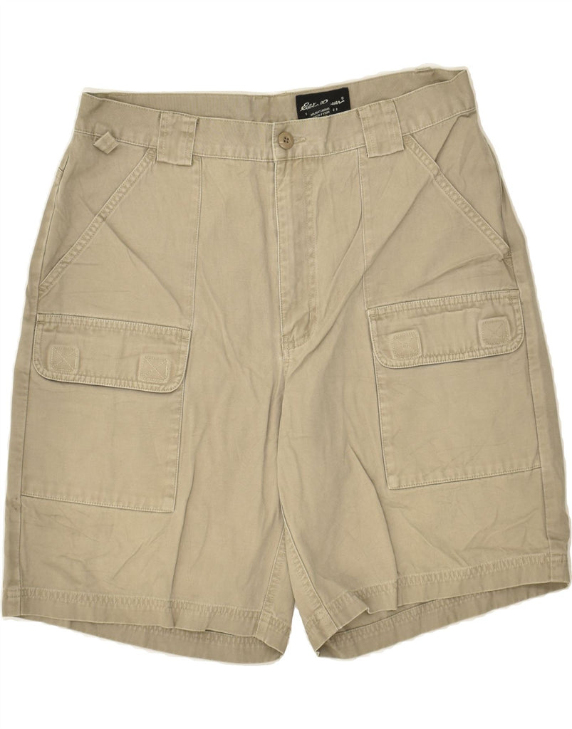 EDDIE BAUER Mens Cargo Shorts W34 Large Beige Cotton | Vintage Eddie Bauer | Thrift | Second-Hand Eddie Bauer | Used Clothing | Messina Hembry 