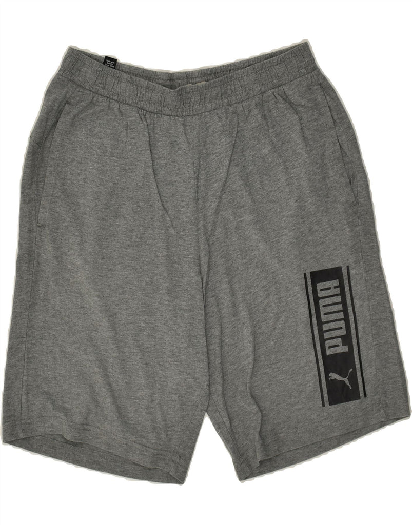 PUMA Mens Graphic Sport Shorts Small Grey | Vintage Puma | Thrift | Second-Hand Puma | Used Clothing | Messina Hembry 