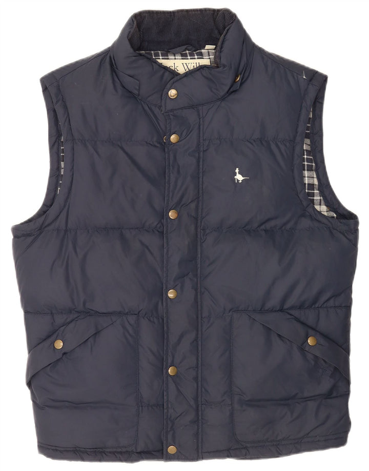 Jack Wills Mens Padded Gilet UK 38 Medium Navy Blue Nylon