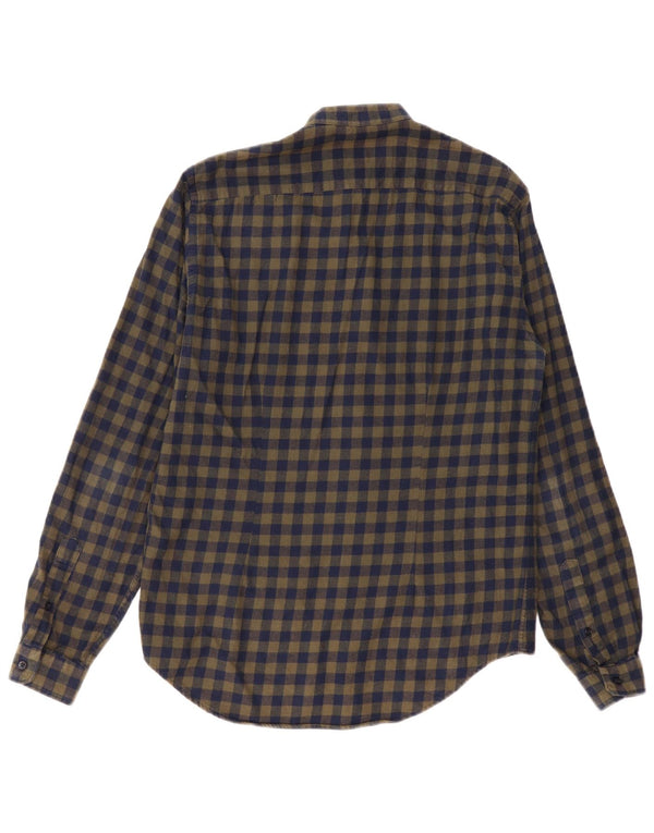 ZARA Mens Slim Fit Flannel Shirt Medium Khaki Check