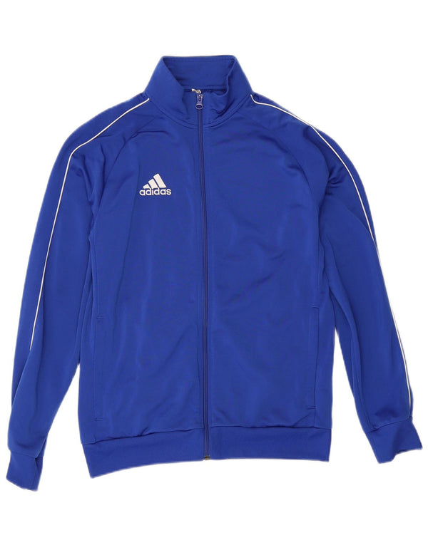 Adidas Boys Tracksuit Top Jacket 13-14 Years Blue Polyester
