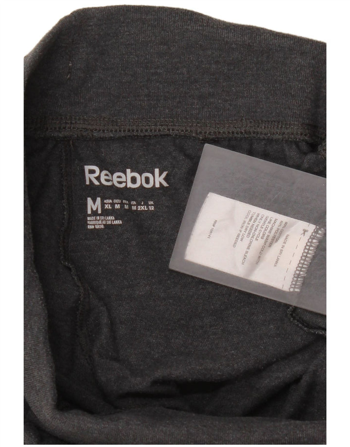 Reebok Womens Capri Tracksuit Trousers Joggers UK 14 Medium  Grey Cotton