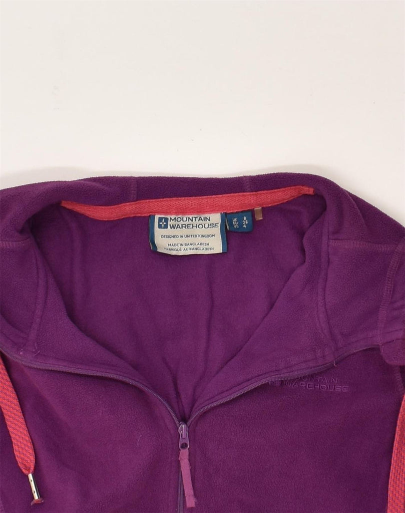 MOUNTAIN WAREHOUSE Womens Hooded Fleece Jacket UK 8 Small Purple Polyester | Vintage Mountain Warehouse | Thrift | Second-Hand Mountain Warehouse | Used Clothing | Messina Hembry 