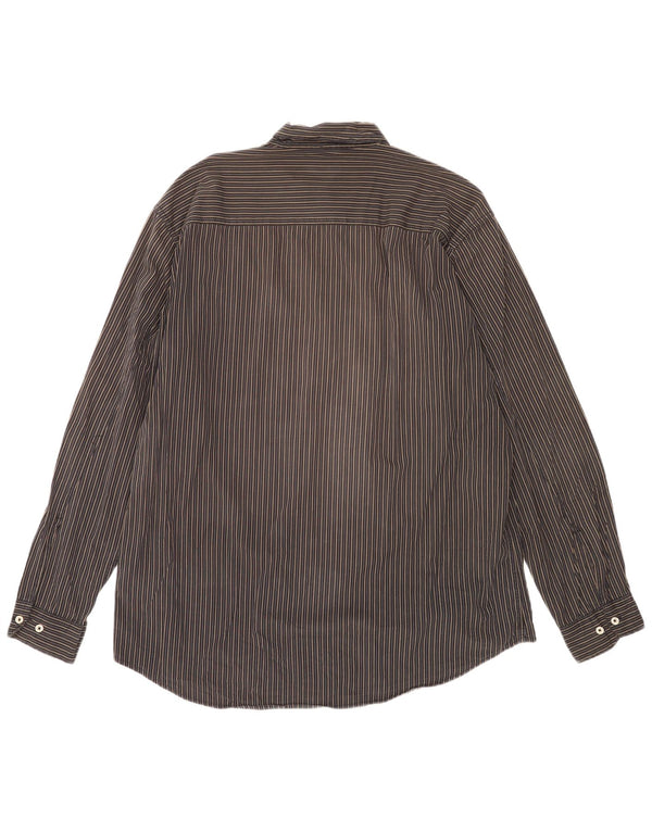 Marlboro Classics Mens Shirt 2XL Black Striped Cotton