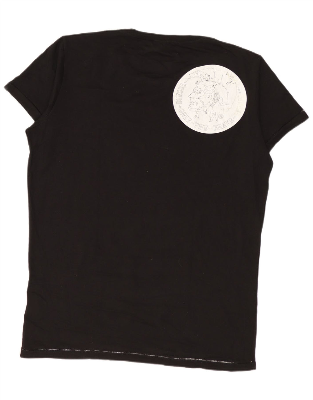DIESEL Mens Graphic T-Shirt Top Medium Black Polka Dot Cotton