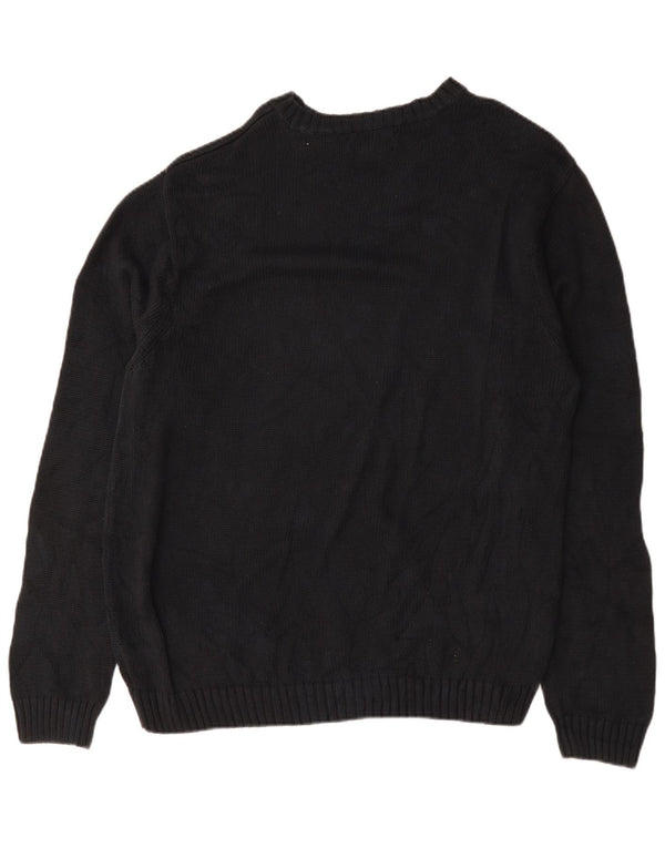 Chaps Mens Boat Neck Jumper Sweater XL Navy Blue Cotton