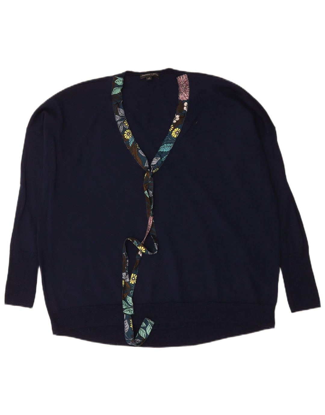 J. Crew Womens Oversized V-Neck Jumper Sweater UK 14 Medium Navy Blue