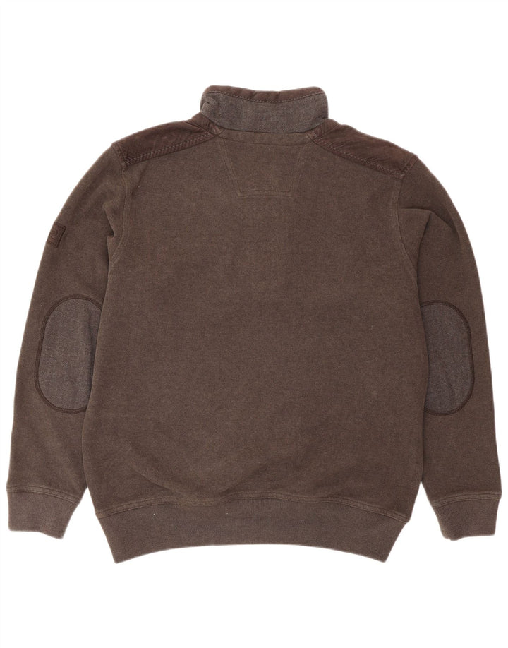 Pierre Cardin Mens Zip Neck Jumper Sweater Medium Brown