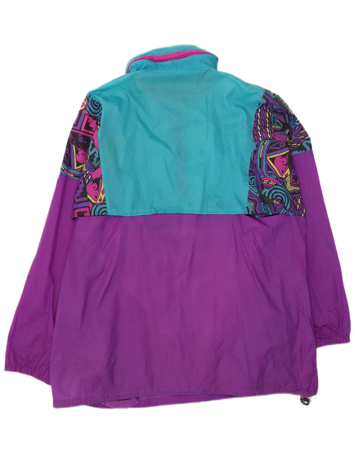 Vintage Mens Pullover Rain Jacket UK 44 2XL Purple Colourblock Polyamide
