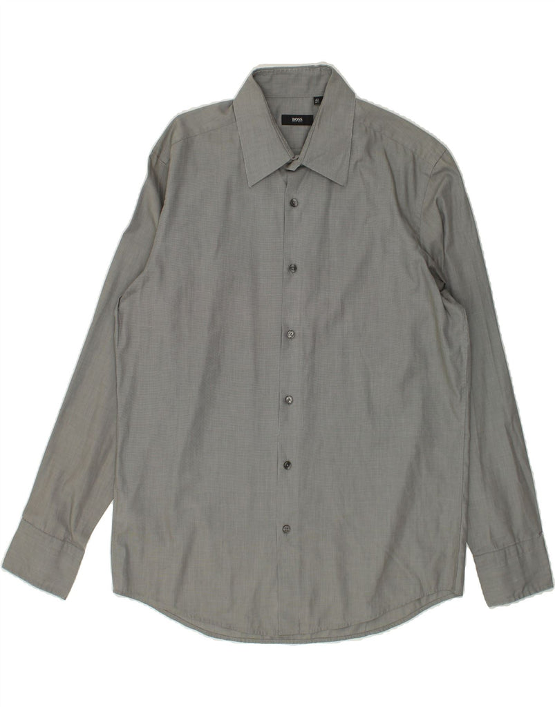 HUGO BOSS Mens Shirt SIze 16 1/2 42 Large Grey Cotton | Vintage Hugo Boss | Thrift | Second-Hand Hugo Boss | Used Clothing | Messina Hembry 