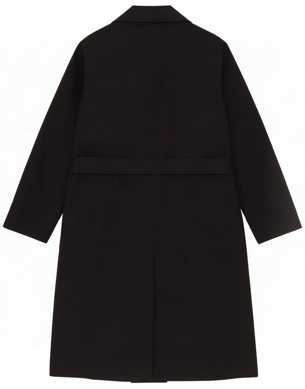 Marks & Spencer Womens Double Breasted Coat UK 10 Small Navy Blue Cotton