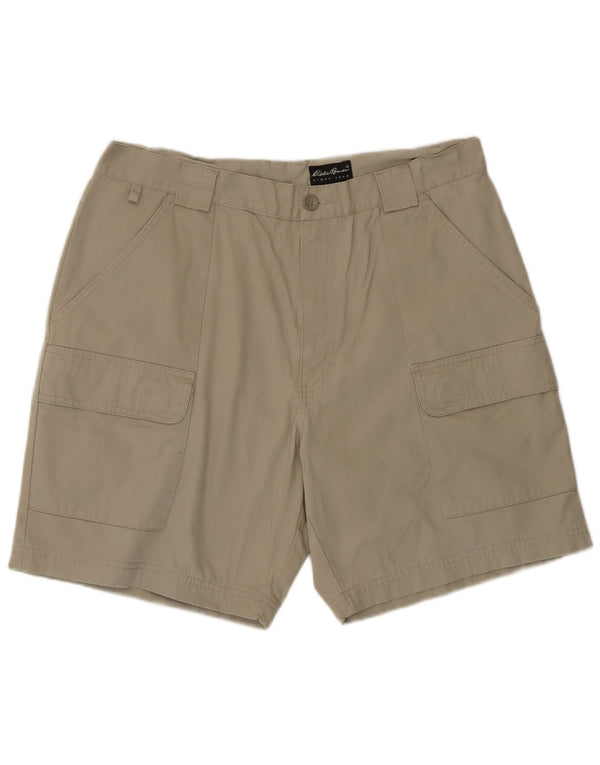 Eddie Bauer Mens Regular Cargo Shorts W36 Large Beige Cotton