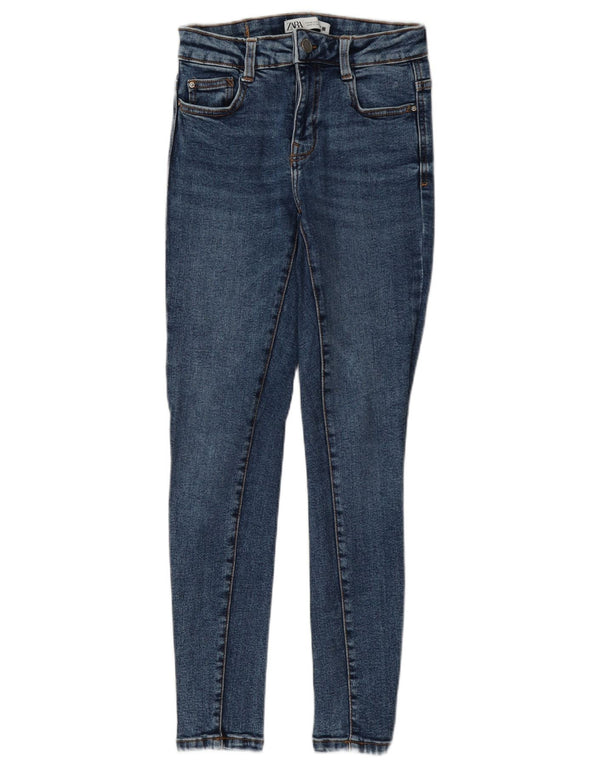 Zara Womens Skinny Jeans EU 34 2XS W24 L28 Blue Cotton