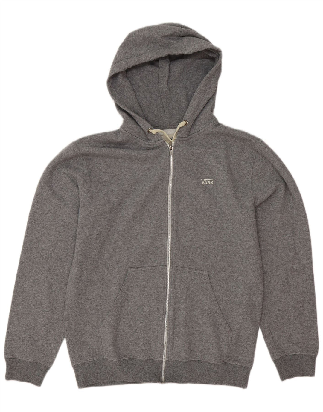 Vans Mens Zip Hoodie Sweater Large Grey Polyester
