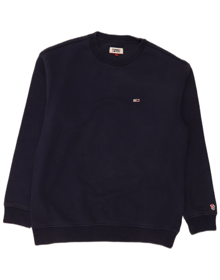 Tommy Hilfiger Mens Sweatshirt Jumper Large Navy Blue Cotton