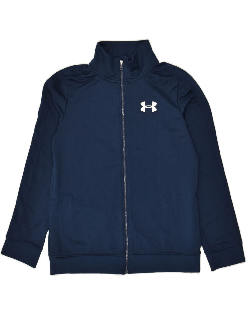 UNDER ARMOUR Boys Tracksuit Top Jacket 11-12 Years Large Navy Blue | Vintage Under Armour | Thrift | Second-Hand Under Armour | Used Clothing | Messina Hembry 