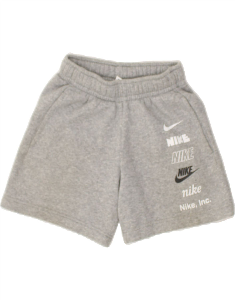 NIKE Boys Graphic Sport Shorts 8-9 Years Small  Grey Cotton | Vintage Nike | Thrift | Second-Hand Nike | Used Clothing | Messina Hembry 