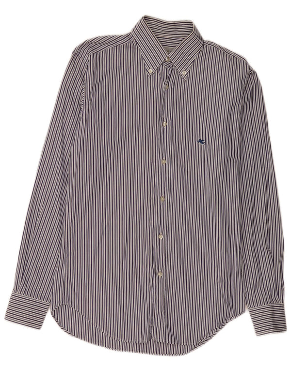 Etro Mens Shirt Small Blue Pinstripe