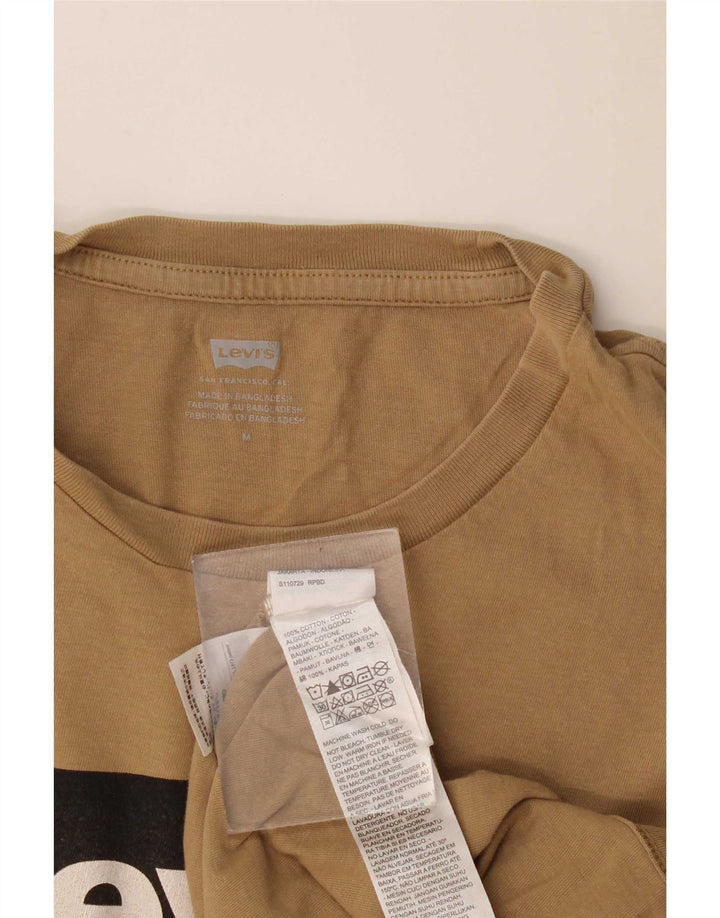 Levi's Mens Graphic T-Shirt Top Medium Beige Cotton
