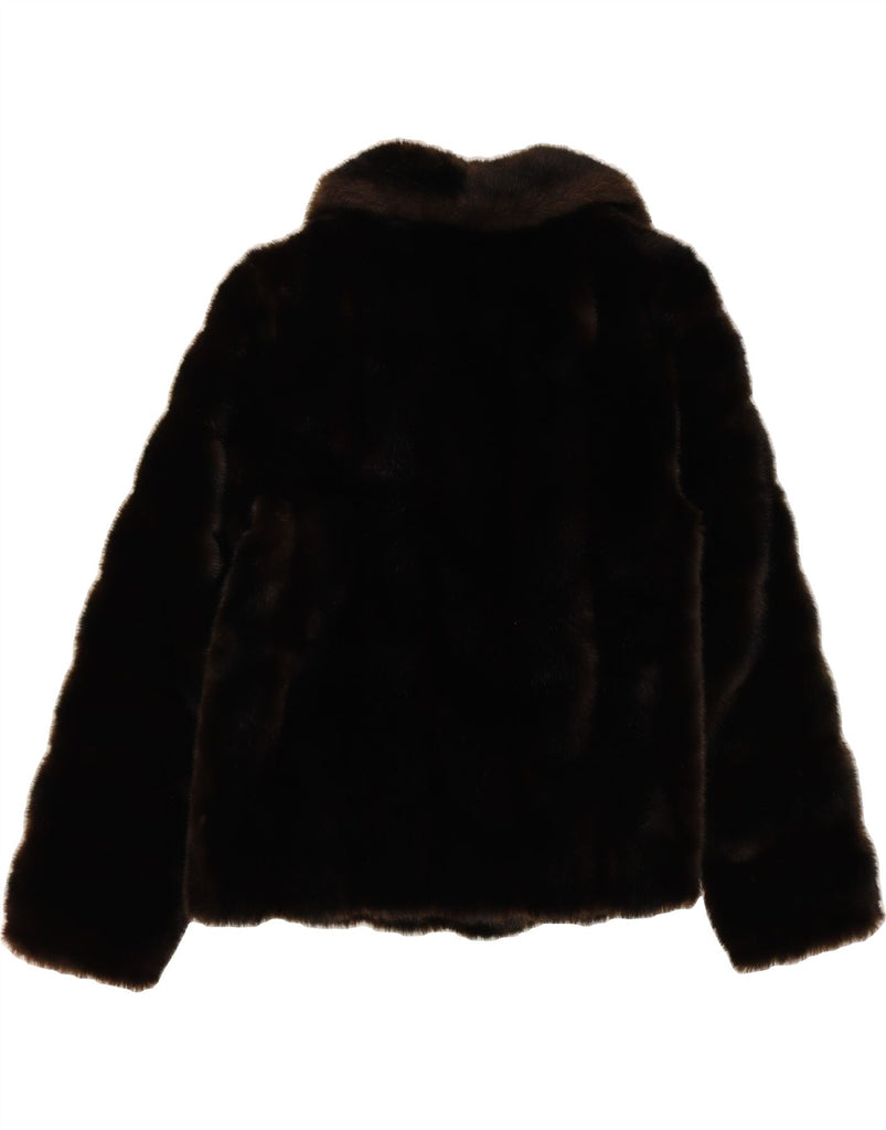 TISSAVEL Womens Faux Fur Jacket UK 14 Medium Brown Acrylic Vintage Tissavel and Second-Hand Tissavel from Messina Hembry 