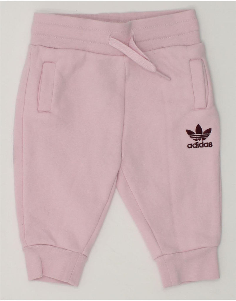 ADIDAS Baby Girls Joggers Tracksuit Trousers 3-6 Months Pink Cotton | Vintage Adidas | Thrift | Second-Hand Adidas | Used Clothing | Messina Hembry 