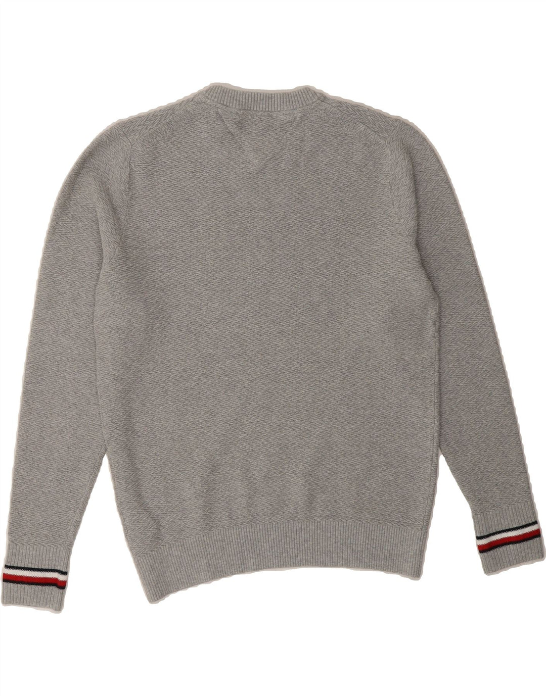 TOMMY HILFIGER Womens Crew Neck Jumper Sweater UK 14 Medium Grey Cotton Vintage Tommy Hilfiger and Second-Hand Tommy Hilfiger from Messina Hembry 