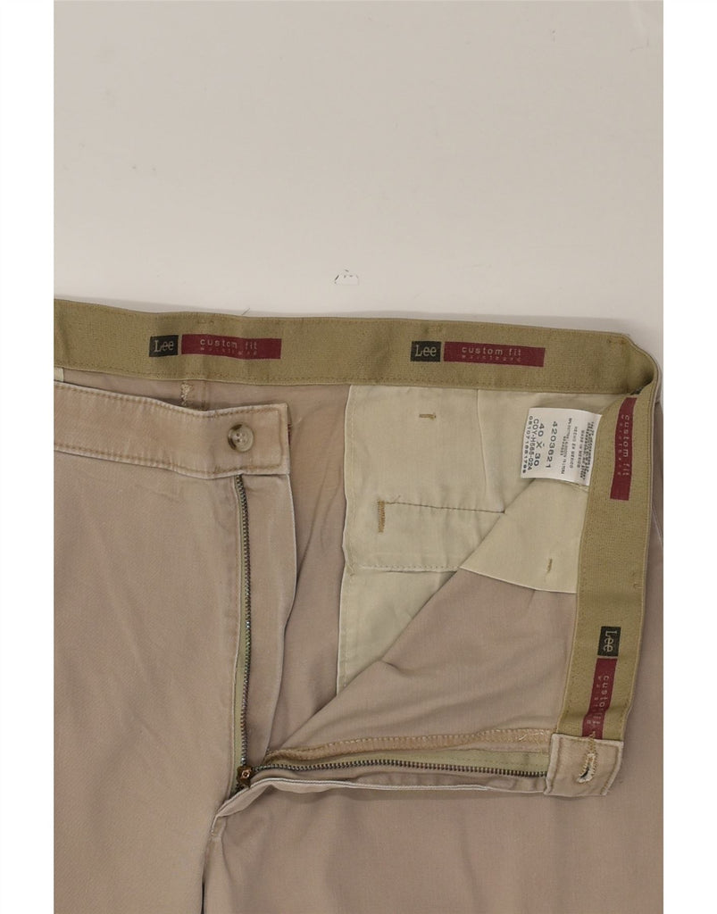 LEE Mens Custom Fit Casual Trousers W40 L30 Brown Cotton | Vintage Lee | Thrift | Second-Hand Lee | Used Clothing | Messina Hembry 