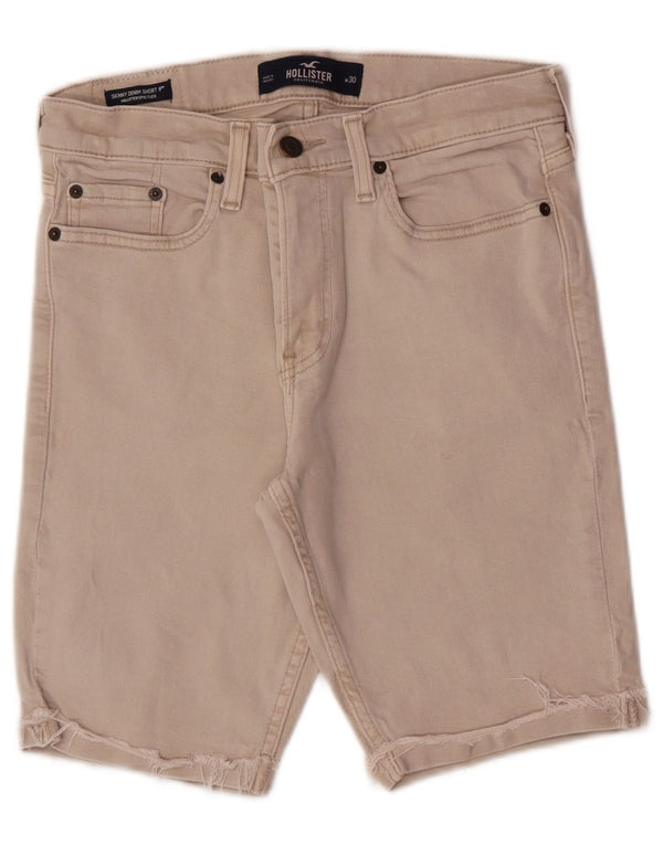 Hollister Mens Skinny Denim Shorts W30 Medium Beige Cotton