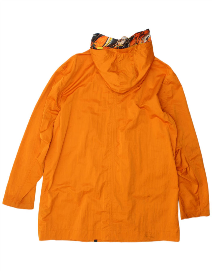 Pretty Green Mens Smiley Hooded Raincoat UK 40 Large Orange Polyester