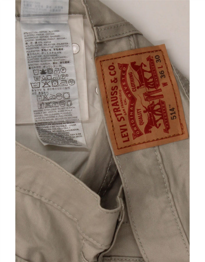 LEVI'S Mens 514 Straight Casual Trousers W36 L30 Beige Cotton
