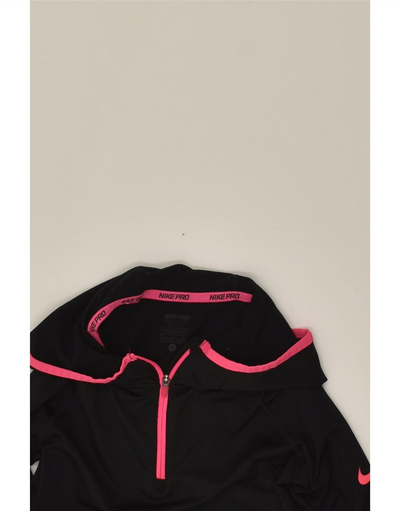 NIKE Girls Dri Fit Zip Neck Hoodie Jumper 6-7 Years Small  Black | Vintage Nike | Thrift | Second-Hand Nike | Used Clothing | Messina Hembry 