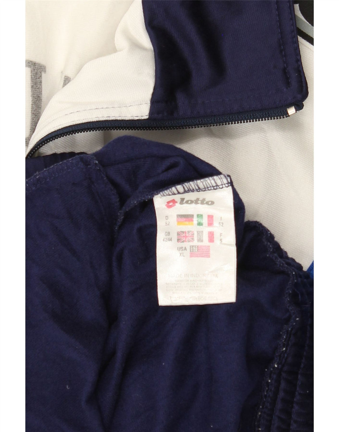 LOTTO Mens Graphic Tracksuit Top Jacket UK 42/44 XL Navy Blue Colourblock